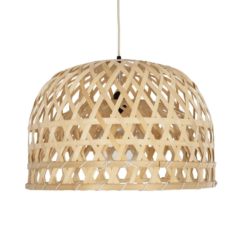 GLOBOSTAR® MANGEA 00716 Boho Κρεμαστό Φωτιστικό Οροφής με Ντουί 1 x E27 AC 220-240V IP20 - Μπεζ - Μ50 x Π50 x Υ35cm