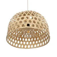 GLOBOSTAR® MANGEA 00716 Boho Κρεμαστό Φωτιστικό Οροφής με Ντουί 1 x E27 AC 220-240V IP20 - Μπεζ - Μ50 x Π50 x Υ35cm