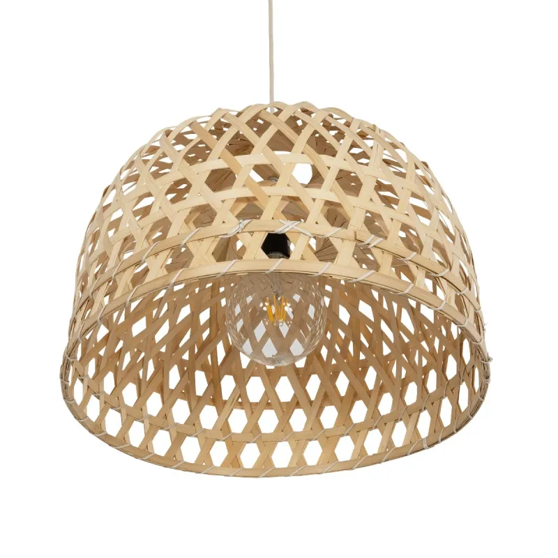 GLOBOSTAR® MANGEA 00716 Boho Κρεμαστό Φωτιστικό Οροφής με Ντουί 1 x E27 AC 220-240V IP20 - Μπεζ - Μ50 x Π50 x Υ35cm