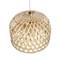 GLOBOSTAR® MANGEA 00716 Boho Κρεμαστό Φωτιστικό Οροφής με Ντουί 1 x E27 AC 220-240V IP20 - Μπεζ - Μ50 x Π50 x Υ35cm