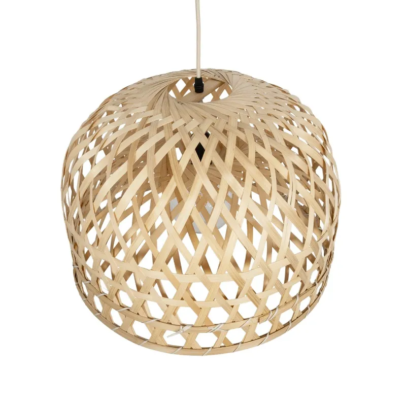 GLOBOSTAR® MANGEA 00716 Boho Κρεμαστό Φωτιστικό Οροφής με Ντουί 1 x E27 AC 220-240V IP20 - Μπεζ - Μ50 x Π50 x Υ35cm
