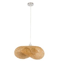 GLOBOSTAR® MEXICO 00719 Boho Κρεμαστό Φωτιστικό Οροφής με Ντουί 1 x E27 AC 220-240V IP20 - Μπεζ - Μ65 x Π46 x Υ30cm