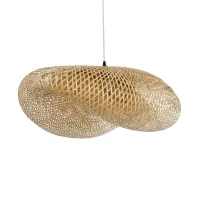 GLOBOSTAR® MEXICO 00720 Boho Κρεμαστό Φωτιστικό Οροφής με Ντουί 1 x E27 AC 220-240V IP20 - Μπεζ - Μ85 x Π55 x Υ36cm
