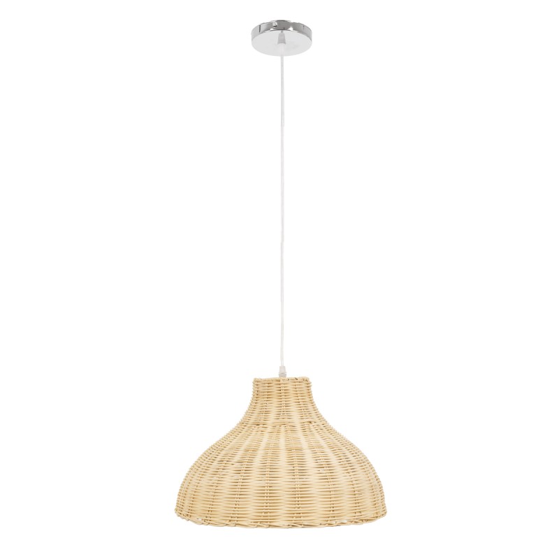 GLOBOSTAR® MAYOTTE 00724 Boho Κρεμαστό Φωτιστικό Οροφής με Ντουί 1 x E27 AC 220-240V IP20 - Μπεζ - Μ40 x Π40 x Υ28cm