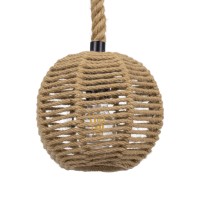 GLOBOSTAR® MANDALA 00730 Boho Κρεμαστό Φωτιστικό Οροφής με Ντουί 1 x E27 AC 220-240V IP20 - Μπεζ - Μ20 x Π20 x Υ20cm