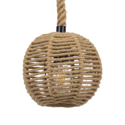 GLOBOSTAR® MANDALA 00730 Boho Κρεμαστό Φωτιστικό Οροφής με Ντουί 1 x E27 AC 220-240V IP20 - Μπεζ - Μ20 x Π20 x Υ20cm