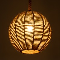 GLOBOSTAR® MANDALA 00731 Boho Κρεμαστό Φωτιστικό Οροφής με Ντουί 1 x E27 AC 220-240V IP20 - Μπεζ - Μ30 x Π30 x Y30cm