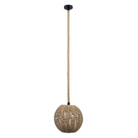 GLOBOSTAR® MANDALA 00731 Boho Κρεμαστό Φωτιστικό Οροφής με Ντουί 1 x E27 AC 220-240V IP20 - Μπεζ - Μ30 x Π30 x Y30cm