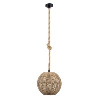 GLOBOSTAR® MANDALA 00731 Boho Κρεμαστό Φωτιστικό Οροφής με Ντουί 1 x E27 AC 220-240V IP20 - Μπεζ - Μ30 x Π30 x Y30cm