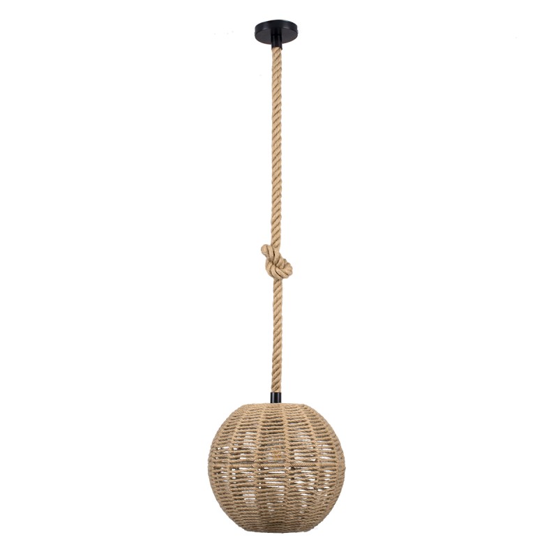 GLOBOSTAR® MANDALA 00731 Boho Κρεμαστό Φωτιστικό Οροφής με Ντουί 1 x E27 AC 220-240V IP20 - Μπεζ - Μ30 x Π30 x Y30cm
