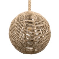 GLOBOSTAR® MANDALA 00731 Boho Κρεμαστό Φωτιστικό Οροφής με Ντουί 1 x E27 AC 220-240V IP20 - Μπεζ - Μ30 x Π30 x Y30cm