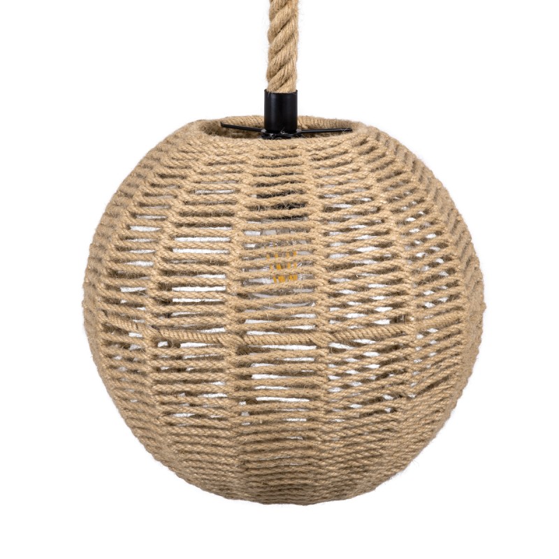 GLOBOSTAR® MANDALA 00731 Boho Κρεμαστό Φωτιστικό Οροφής με Ντουί 1 x E27 AC 220-240V IP20 - Μπεζ - Μ30 x Π30 x Y30cm