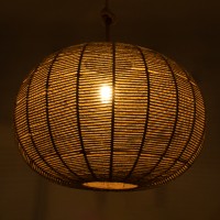 GLOBOSTAR® MANDALA 00732 Boho Κρεμαστό Φωτιστικό Οροφής με Ντουί 1 x E27 AC 220-240V IP20 - Μπεζ - Μ80 x Π80 x Υ60cm