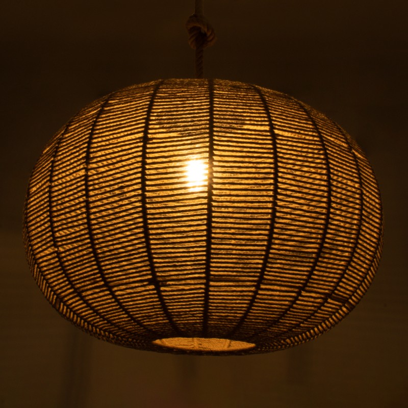 GLOBOSTAR® MANDALA 00732 Boho Κρεμαστό Φωτιστικό Οροφής με Ντουί 1 x E27 AC 220-240V IP20 - Μπεζ - Μ80 x Π80 x Υ60cm