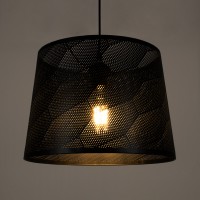 GLOBOSTAR® SPARKLE 00733 Μοντέρνο Κρεμαστό Φωτιστικό Οροφής με Ντουί 1 x E27 AC 220-240V IP20 - Μαύρο - Μ35 x Π35 x Υ26cm