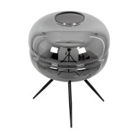 GLOBOSTAR® JAVAN 00738 Μοντέρνο Επιτραπέζιο Φωτιστικό Πορτατίφ με Ντουί 1 x E27 AC 220-240V IP20 - Μαύρο Φιμέ & Μαύρο - Μ30 x Π30 x Y19cm