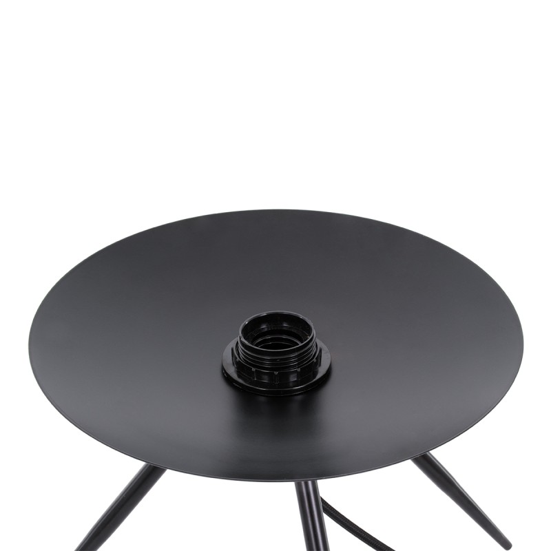 GLOBOSTAR® JAVAN 00738 Μοντέρνο Επιτραπέζιο Φωτιστικό Πορτατίφ με Ντουί 1 x E27 AC 220-240V IP20 - Μαύρο Φιμέ & Μαύρο - Μ30 x Π30 x Y19cm