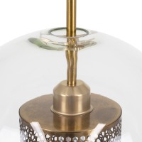 GLOBOSTAR® AVERY 00740 Μοντέρνο Κρεμαστό Φωτιστικό Οροφής με Ντουί 1 x E27 AC 220-240V IP20 - Διάφανο & Χρυσό - Μ30 x Π30 x Υ48cm
