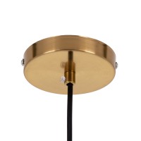 GLOBOSTAR® AVERY 00740 Μοντέρνο Κρεμαστό Φωτιστικό Οροφής με Ντουί 1 x E27 AC 220-240V IP20 - Διάφανο & Χρυσό - Μ30 x Π30 x Υ48cm
