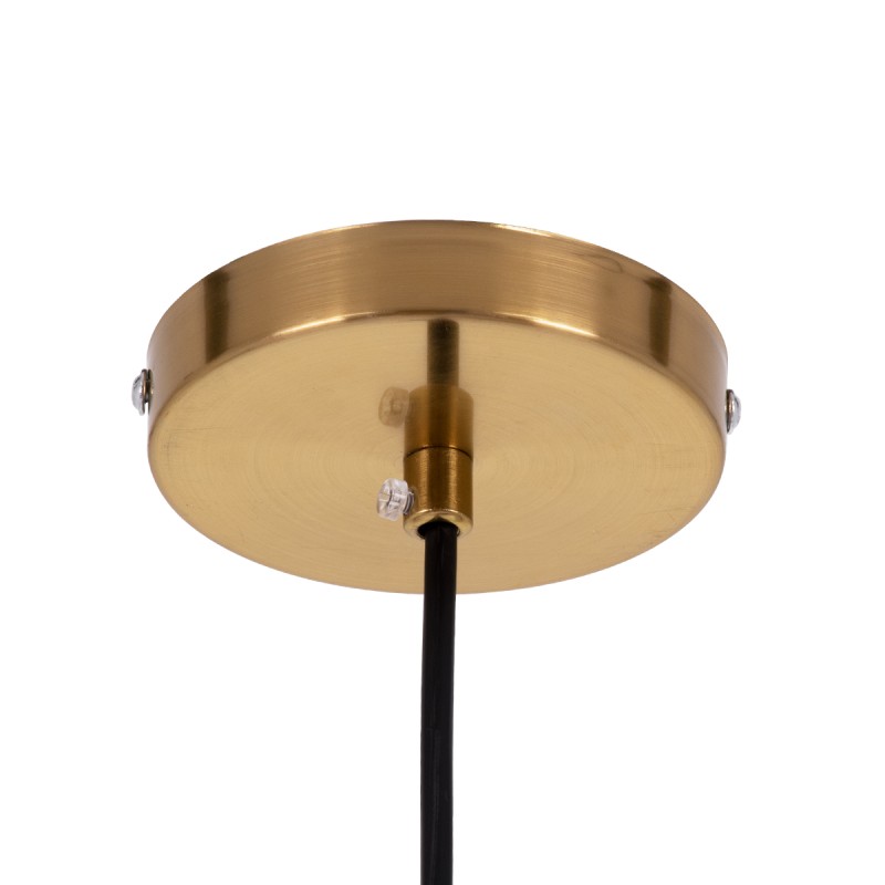 GLOBOSTAR® AVERY 00740 Μοντέρνο Κρεμαστό Φωτιστικό Οροφής με Ντουί 1 x E27 AC 220-240V IP20 - Διάφανο & Χρυσό - Μ30 x Π30 x Υ48cm