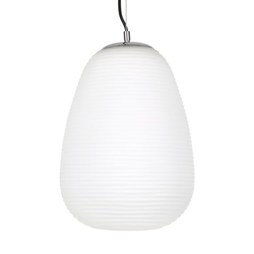 GLOBOSTAR® FREYA 00745 Μοντέρνο Κρεμαστό Φωτιστικό Οροφής με Ντουί 1 x E27 AC 220-240V IP20 - Λευκό & Ασημί - Μ24 x Π24 x Υ35cm