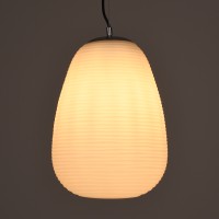 GLOBOSTAR® FREYA 00745 Μοντέρνο Κρεμαστό Φωτιστικό Οροφής με Ντουί 1 x E27 AC 220-240V IP20 - Λευκό & Ασημί - Μ24 x Π24 x Υ35cm