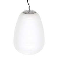 GLOBOSTAR® FREYA 00745 Μοντέρνο Κρεμαστό Φωτιστικό Οροφής με Ντουί 1 x E27 AC 220-240V IP20 - Λευκό & Ασημί - Μ24 x Π24 x Υ35cm