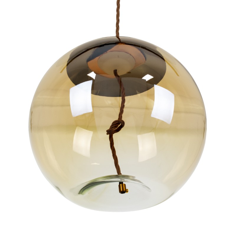 GLOBOSTAR® AXTON 00748 Μοντέρνο Κρεμαστό Φωτιστικό Οροφής LED 5W 500lm 180° AC 220-240V IP20 Θερμό Λευκό 2700K - Sanan SMD Chip - Χρυσό & Μελί - Μ30 x Π30 x Υ30cm - 2 Xρόνια Εγγύηση