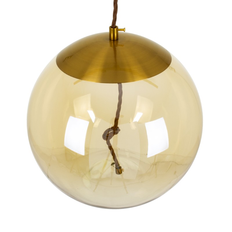 GLOBOSTAR® AXTON 00748 Μοντέρνο Κρεμαστό Φωτιστικό Οροφής LED 5W 500lm 180° AC 220-240V IP20 Θερμό Λευκό 2700K - Sanan SMD Chip - Χρυσό & Μελί - Μ30 x Π30 x Υ30cm - 2 Xρόνια Εγγύηση