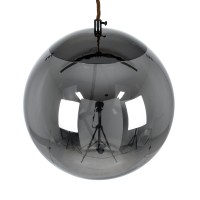 GLOBOSTAR® ΑΧΤΟΝ 00749 Μοντέρνο Κρεμαστό Φωτιστικό Οροφής LED 7W 500lm 180° AC 220-240V IP20 Θερμό Λευκό 2700K - Sanan SMD Chip - Μαύρο & Μαύρο Φιμέ - Μ30 x Π30 x Υ30cm - 2 Χρόνια Εγγύηση