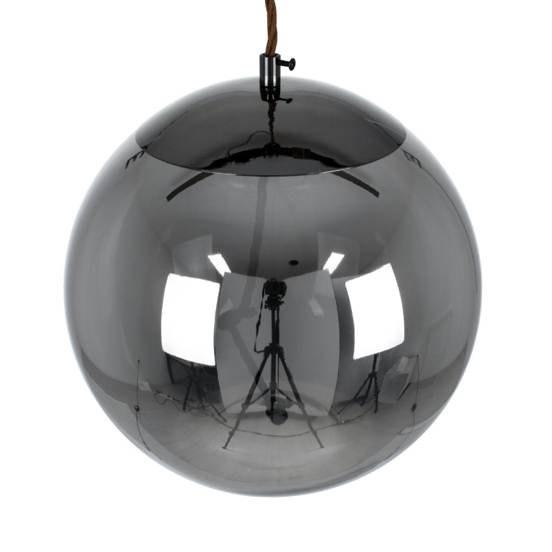 GLOBOSTAR® ΑΧΤΟΝ 00749 Μοντέρνο Κρεμαστό Φωτιστικό Οροφής LED 7W 500lm 180° AC 220-240V IP20 Θερμό Λευκό 2700K - Sanan SMD Chip - Μαύρο & Μαύρο Φιμέ - Μ30 x Π30 x Υ30cm - 2 Χρόνια Εγγύηση