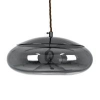 GLOBOSTAR® AXTON 00751 Μοντέρνο Κρεμαστό Φωτιστικό Οροφής LED 5W 500lm 180° AC 220-240V IP20 Θερμό Λευκό 2700K - Sanan SMD Chip - Μαύρο & Μαύρο Φιμέ - Μ30 x Π30 x Υ15cm - 2 Xρόνια Εγγύηση