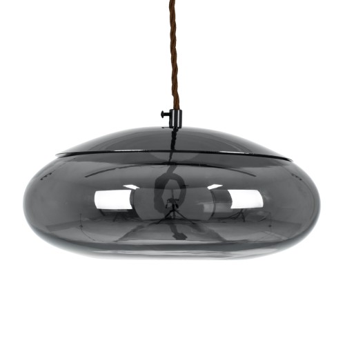 GLOBOSTAR® AXTON 00751 Μοντέρνο Κρεμαστό Φωτιστικό Οροφής LED 5W 500lm 180° AC 220-240V IP20 Θερμό Λευκό 2700K - Sanan SMD Chip - Μαύρο & Μαύρο Φιμέ - Μ30 x Π30 x Υ15cm - 2 Xρόνια Εγγύηση