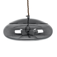 GLOBOSTAR® AXTON 00751 Μοντέρνο Κρεμαστό Φωτιστικό Οροφής LED 5W 500lm 180° AC 220-240V IP20 Θερμό Λευκό 2700K - Sanan SMD Chip - Μαύρο & Μαύρο Φιμέ - Μ30 x Π30 x Υ15cm - 2 Xρόνια Εγγύηση
