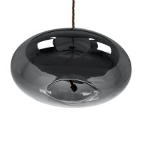 GLOBOSTAR® AXTON 00751 Μοντέρνο Κρεμαστό Φωτιστικό Οροφής LED 5W 500lm 180° AC 220-240V IP20 Θερμό Λευκό 2700K - Sanan SMD Chip - Μαύρο & Μαύρο Φιμέ - Μ30 x Π30 x Υ15cm - 2 Xρόνια Εγγύηση