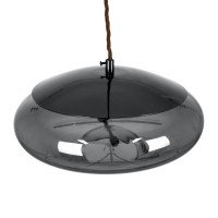 GLOBOSTAR® AXTON 00751 Μοντέρνο Κρεμαστό Φωτιστικό Οροφής LED 5W 500lm 180° AC 220-240V IP20 Θερμό Λευκό 2700K - Sanan SMD Chip - Μαύρο & Μαύρο Φιμέ - Μ30 x Π30 x Υ15cm - 2 Xρόνια Εγγύηση