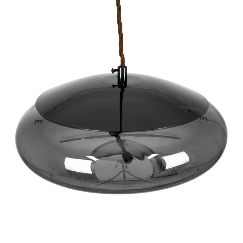 GLOBOSTAR® AXTON 00751 Μοντέρνο Κρεμαστό Φωτιστικό Οροφής LED 5W 500lm 180° AC 220-240V IP20 Θερμό Λευκό 2700K - Sanan SMD Chip - Μαύρο & Μαύρο Φιμέ - Μ30 x Π30 x Υ15cm - 2 Xρόνια Εγγύηση