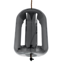 GLOBOSTAR® ΑΧΤΟΝ 00753 Μοντέρνο Κρεμαστό Φωτιστικό Οροφής LED 7W 500lm 180° AC 220-240V IP20 Θερμό Λευκό 2700K - Sanan SMD Chip - Μαύρο & Μαύρο Φιμέ - Μ18 x Π18 x Υ18cm - 2 Χρόνια Εγγύηση