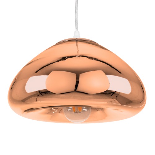 GLOBOSTAR® CRISTIN 00761 Μοντέρνο Κρεμαστό Φωτιστικό Οροφής με Ντουί 1 x E27 AC 220-240V IP20 - Χάλκινο - Μ30 x Π30 x Υ19cm