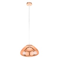 GLOBOSTAR® CRISTIN 00761 Μοντέρνο Κρεμαστό Φωτιστικό Οροφής με Ντουί 1 x E27 AC 220-240V IP20 - Χάλκινο - Μ30 x Π30 x Υ19cm
