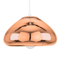 GLOBOSTAR® CRISTIN 00761 Μοντέρνο Κρεμαστό Φωτιστικό Οροφής με Ντουί 1 x E27 AC 220-240V IP20 - Χάλκινο - Μ30 x Π30 x Υ19cm