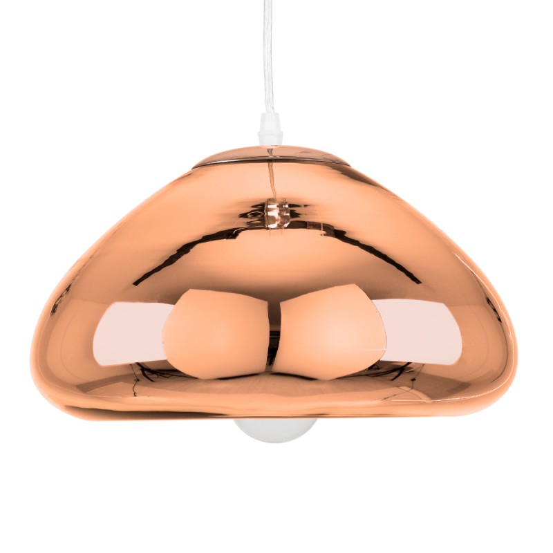 GLOBOSTAR® CRISTIN 00761 Μοντέρνο Κρεμαστό Φωτιστικό Οροφής με Ντουί 1 x E27 AC 220-240V IP20 - Χάλκινο - Μ30 x Π30 x Υ19cm