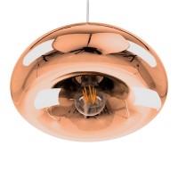 GLOBOSTAR® CRISTIN 00761 Μοντέρνο Κρεμαστό Φωτιστικό Οροφής με Ντουί 1 x E27 AC 220-240V IP20 - Χάλκινο - Μ30 x Π30 x Υ19cm