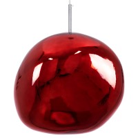 GLOBOSTAR® DIXAR 00763 Μοντέρνο Κρεμαστό Φωτιστικό Οροφής με Ντουί 1 x E27 AC 220-240V IP20 - Κόκκινο & Ασημί - Μ36 x Π36 x Υ45cm