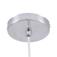 GLOBOSTAR® DIXAR 00763 Μοντέρνο Κρεμαστό Φωτιστικό Οροφής με Ντουί 1 x E27 AC 220-240V IP20 - Κόκκινο & Ασημί - Μ36 x Π36 x Υ45cm