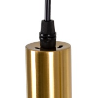 GLOBOSTAR® OLVERO 00775 Μοντέρνο Κρεμαστό Φωτιστικό Οροφής με Ντουί 4 x E27 AC 220-240V IP20 - Μαύρο & Χρυσό - Μ90 x Π18 x Y130cm