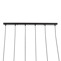 GLOBOSTAR® OLVERO 00776 Μοντέρνο Κρεμαστό Φωτιστικό Οροφής με Ντουί 6 x E27 AC 220-240V IP20 - Μαύρο & Χρυσό - Μ110 x Π18 x Y130cm
