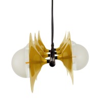 GLOBOSTAR® JOLIET 00783 Μοντέρνο Κρεμαστό Φωτιστικό Οροφής με Ντουί 6 x G9 AC 220-240V IP20 - Μαύρο & Χρυσό - Μ95 x Π28 x Υ20cm