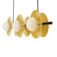GLOBOSTAR® JOLIET 00783 Μοντέρνο Κρεμαστό Φωτιστικό Οροφής με Ντουί 6 x G9 AC 220-240V IP20 - Μαύρο & Χρυσό - Μ95 x Π28 x Υ20cm