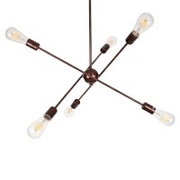 GLOBOSTAR® ZANE 00785 Μοντέρνο Φωτιστικό Οροφής με Ντουί 6 x E27 AC 220-240V IP20 - Χάλκινο - Μ70 x Π70 x Υ100cm